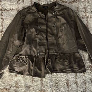 Torrid Olive Utility Jacket with Peplum Detail